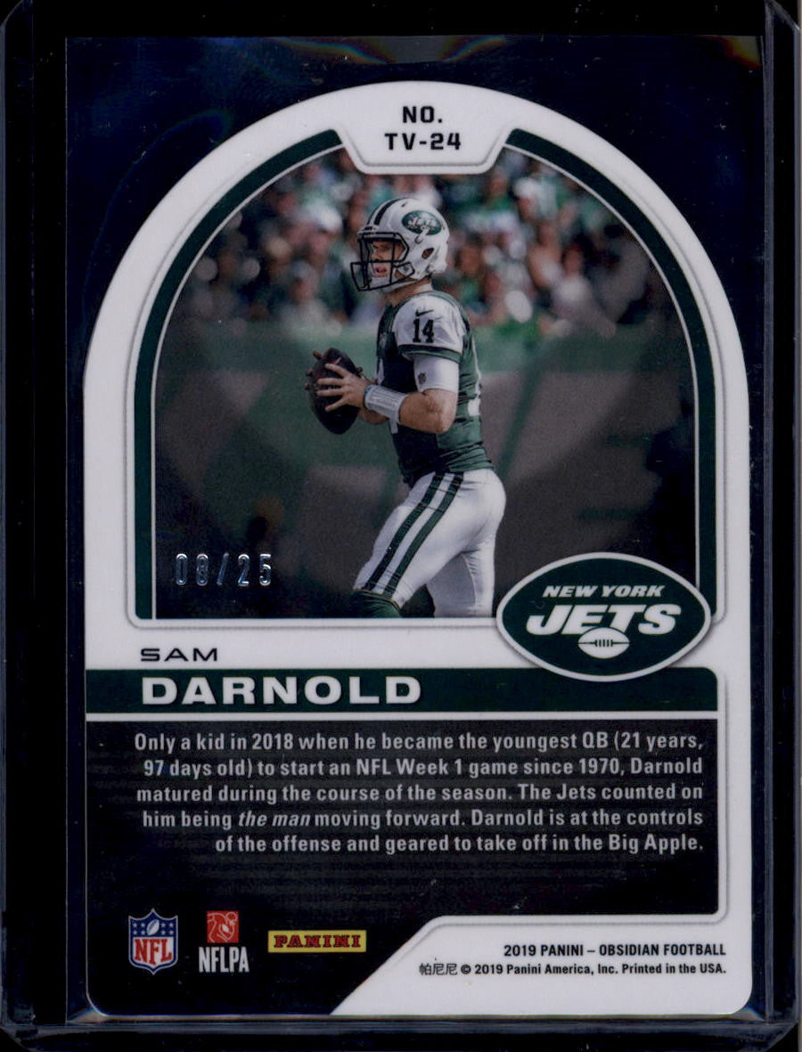 2019 Panini Obsidian Tunnel Vision Electric Etch Green  24 Sam Darnold 8/25