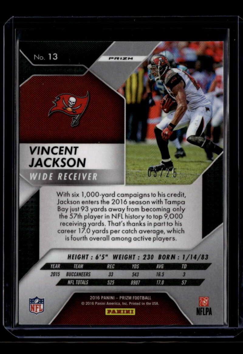 2016 Panini Prizm Prizms Camo Refractor 13 Vincent Jackson 3/25