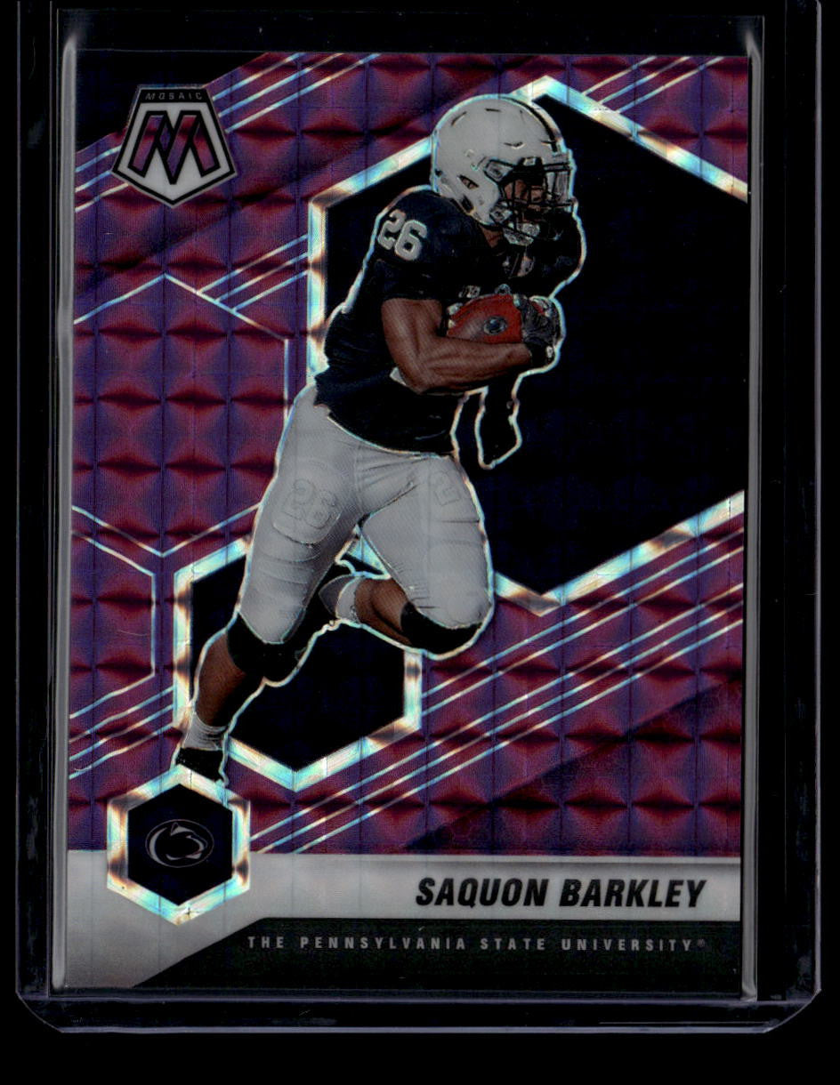2022 Panini Mosaic Draft Picks Mosaic Purple Refractor 28 Saquon Barkley 38/49