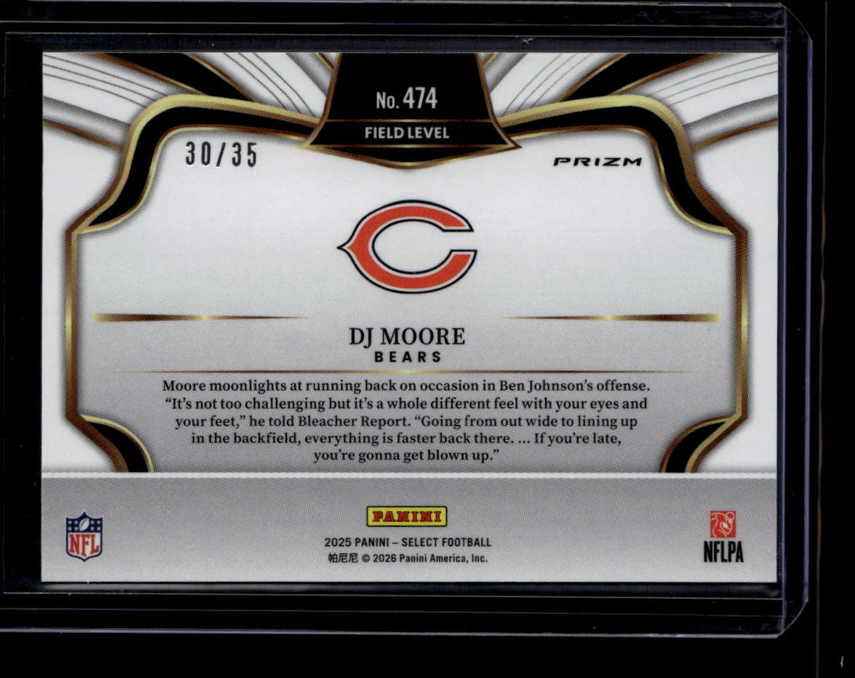 2025 Select Prizm White Refractor 474 D. J. Moore 30/35 Field Level