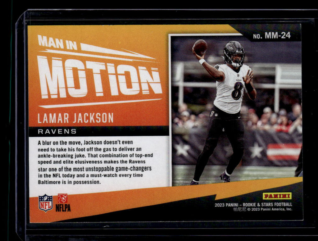 2023 Rookies and Stars Man In Motion Green 24 Lamar Jackson 1/25