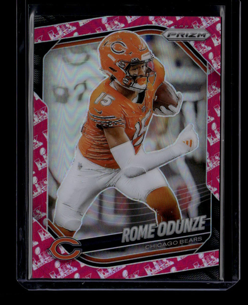 2025 Panini Prizm Prizms Super Bowl LX Logo Refractor 8 Rome Odunze 3/60