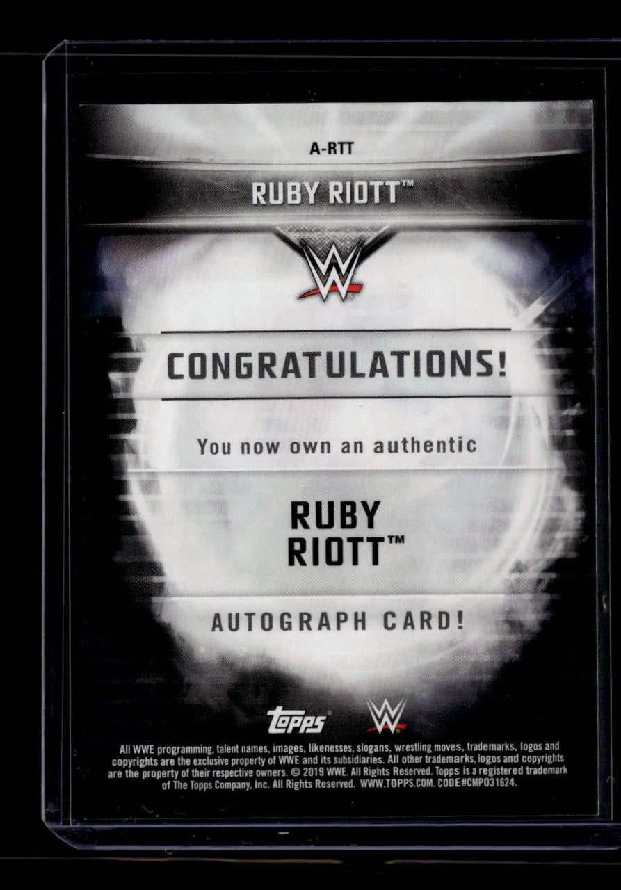SOLD 184038 2019 Topps WWE Road to WrestleMania Autographs ARTT Ruby Riott Auto