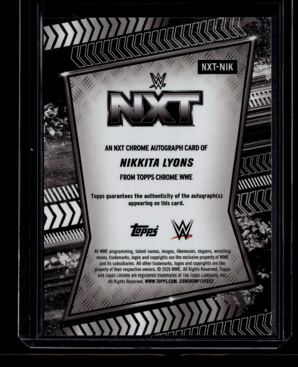 SOLD 184042 2026 Topps Chrome WWE NXT Autographs NXTNIK Nikkita Lyons Auto