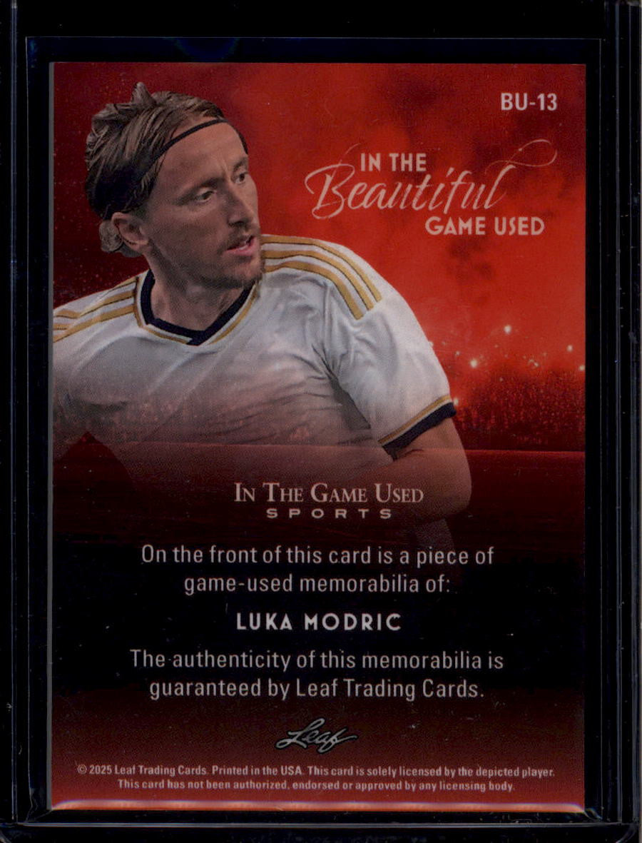 2025 Leaf In the Game Used Sports Beautiful Game Blue Luka Modric Jersey 45/65