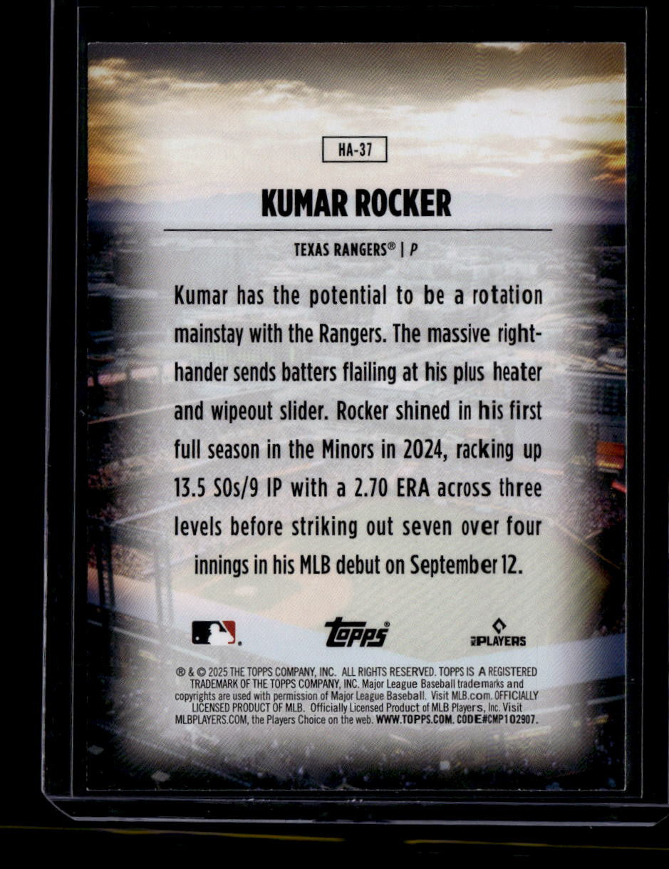 SOLD 184049 2025 Topps Home Field Advantage ha37 Kumar Rocker Rookie 159351