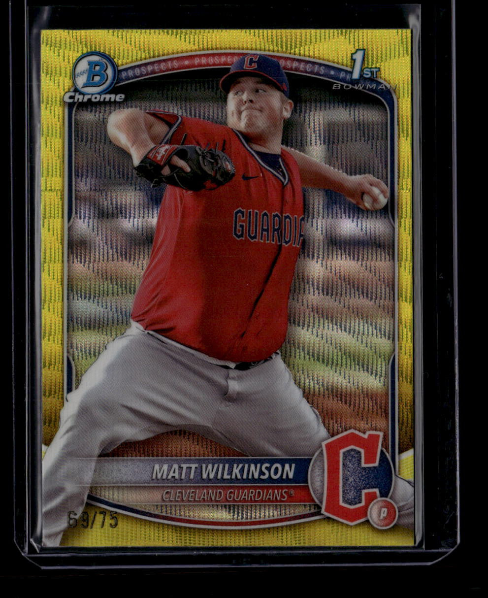 2025 Bowman Chrome Yellow Wave Refractor bcp145 Matt Tugboat Wilkinson RC 69/75