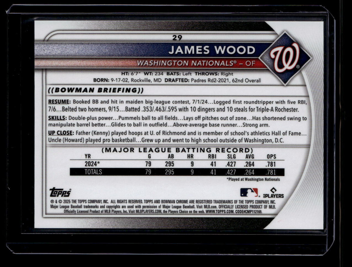 SOLD 184056 2025 Bowman Chrome Image Variations 29 James Wood Rookie SP