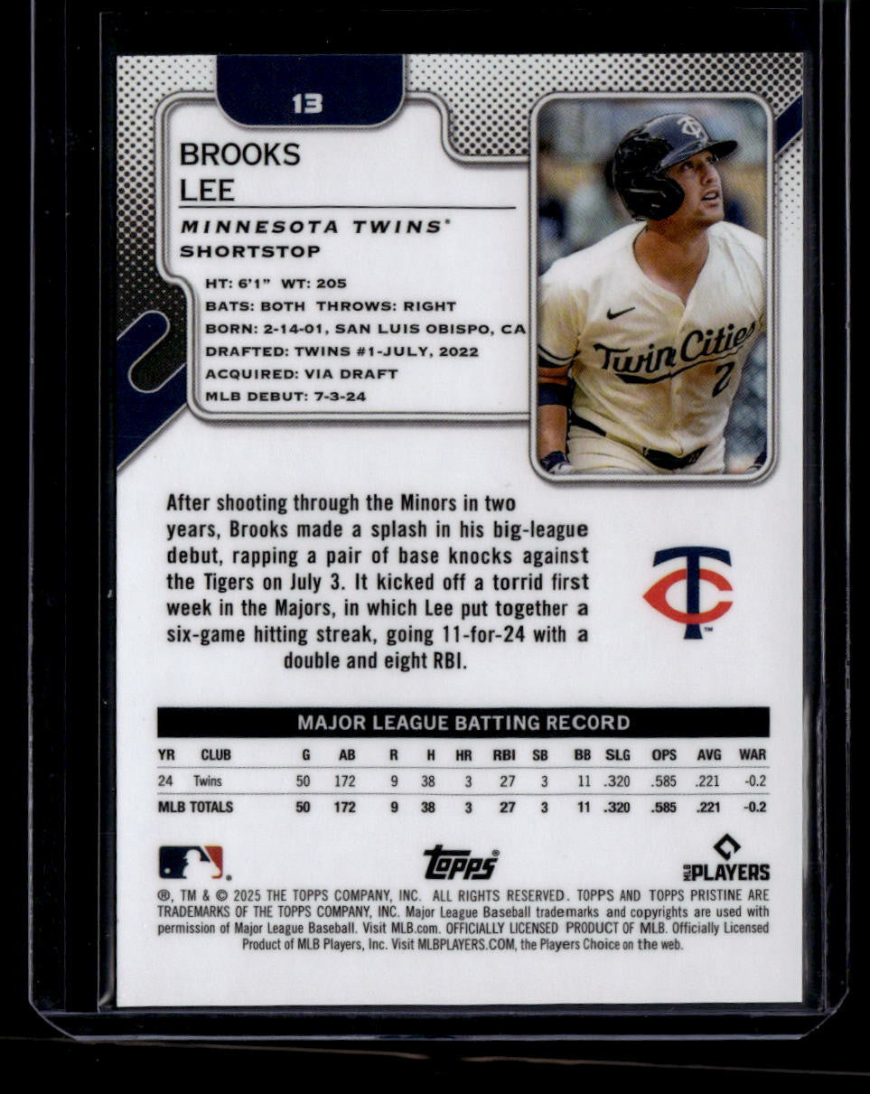 2025 Topps Pristine Gold Refractor 13 Brooks Lee Rookie 32/50
