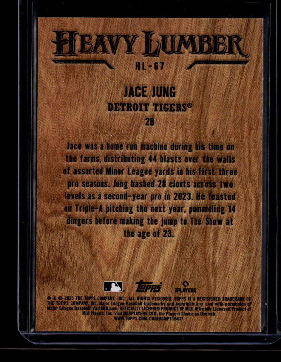 2025 Topps Heavy Lumber hl67 Jace Jung Rookie