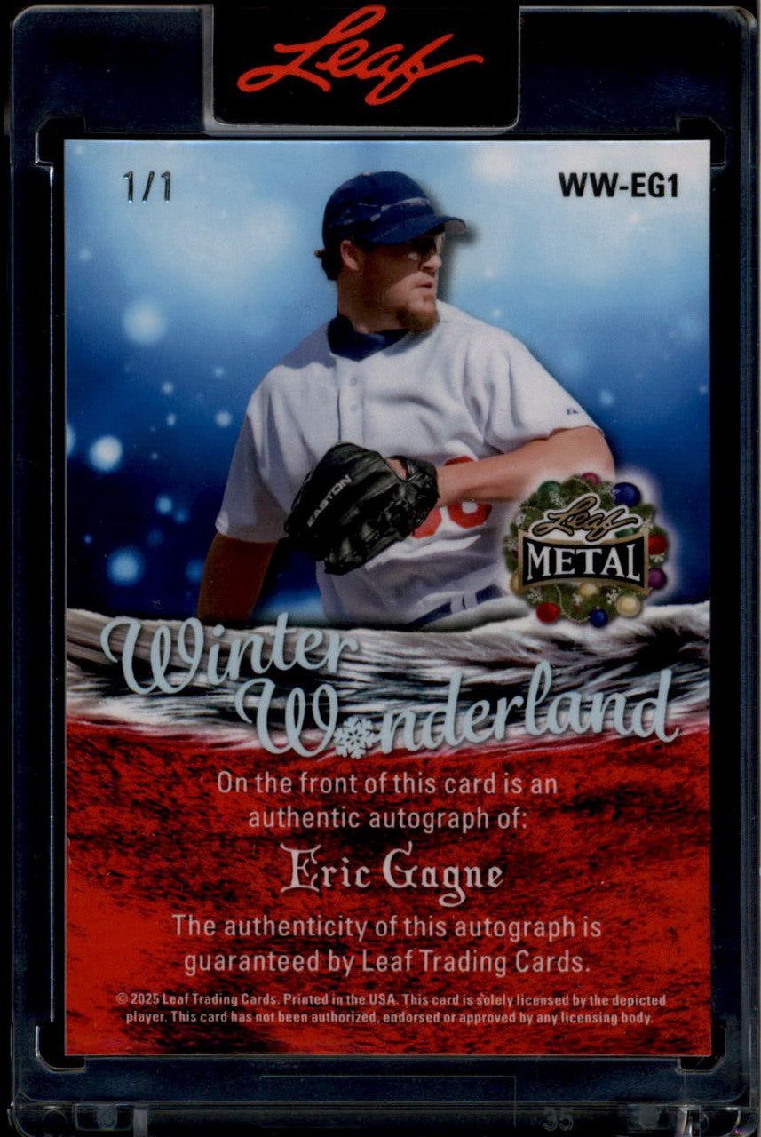 2025 Leaf Metal Happy Holidays Winter Wonderland Vintage Eric Gagne Auto 1/1