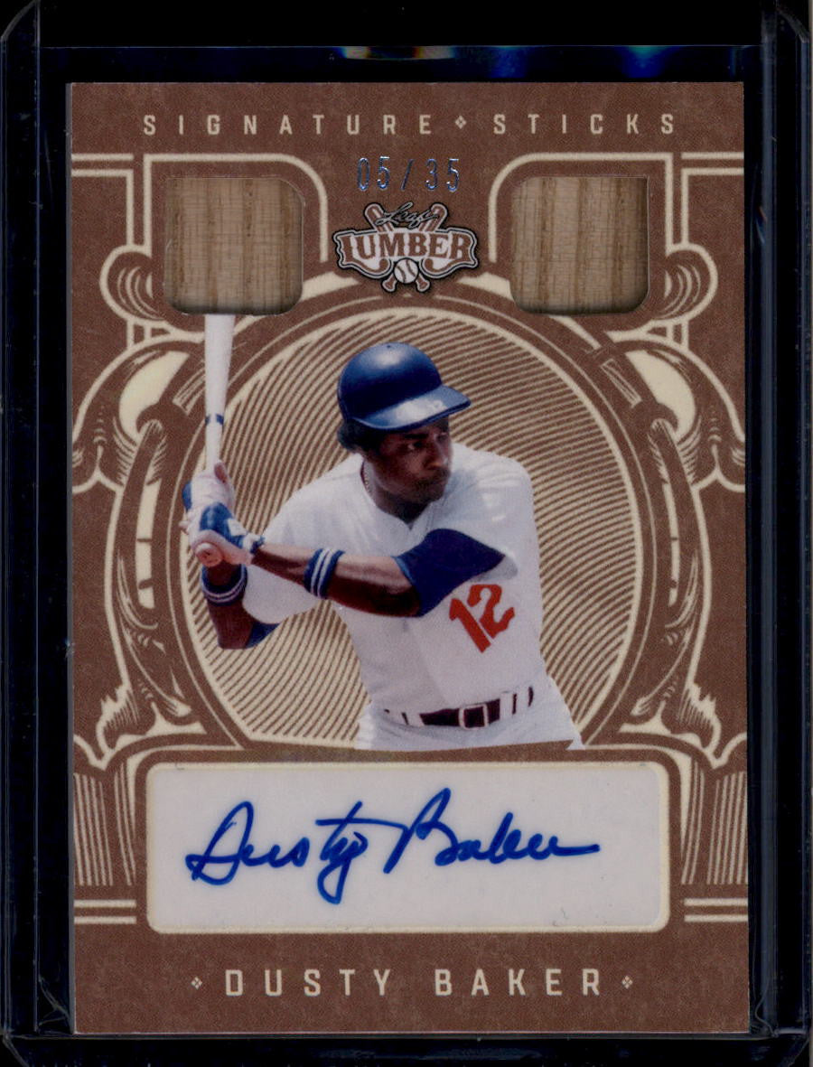 2025 Leaf Lumber Signature Sticks Bronze ssdb1 Dusty Baker Dual Bat Auto 5/35