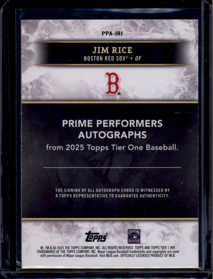 2025 Topps Tier One Prime Performers Autographs PPAJRI Jim Rice Auto 113/249