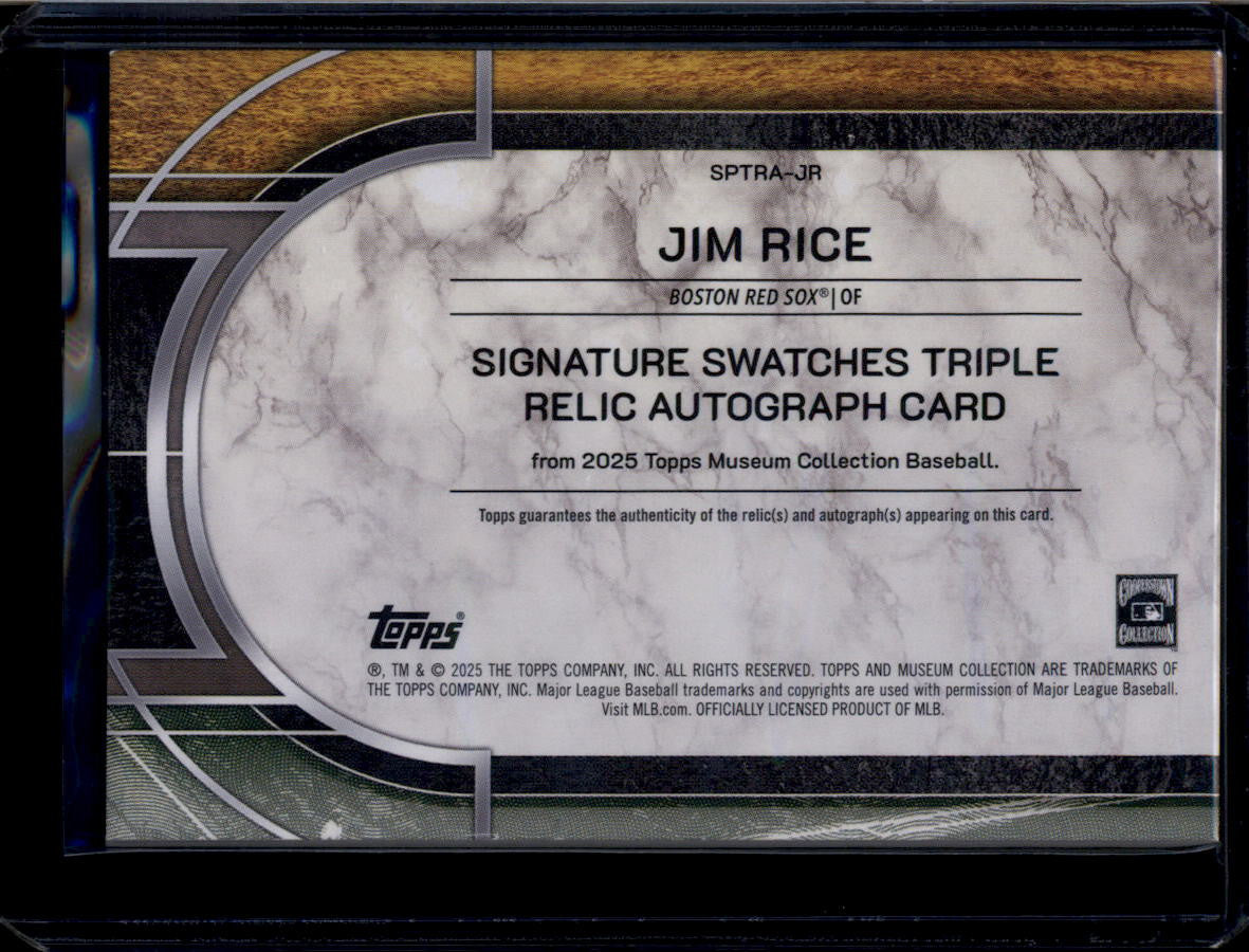 2025 Topps Museum Signature Swatches SPTRAJR Jim Rice Triple Bat Auto 64/199