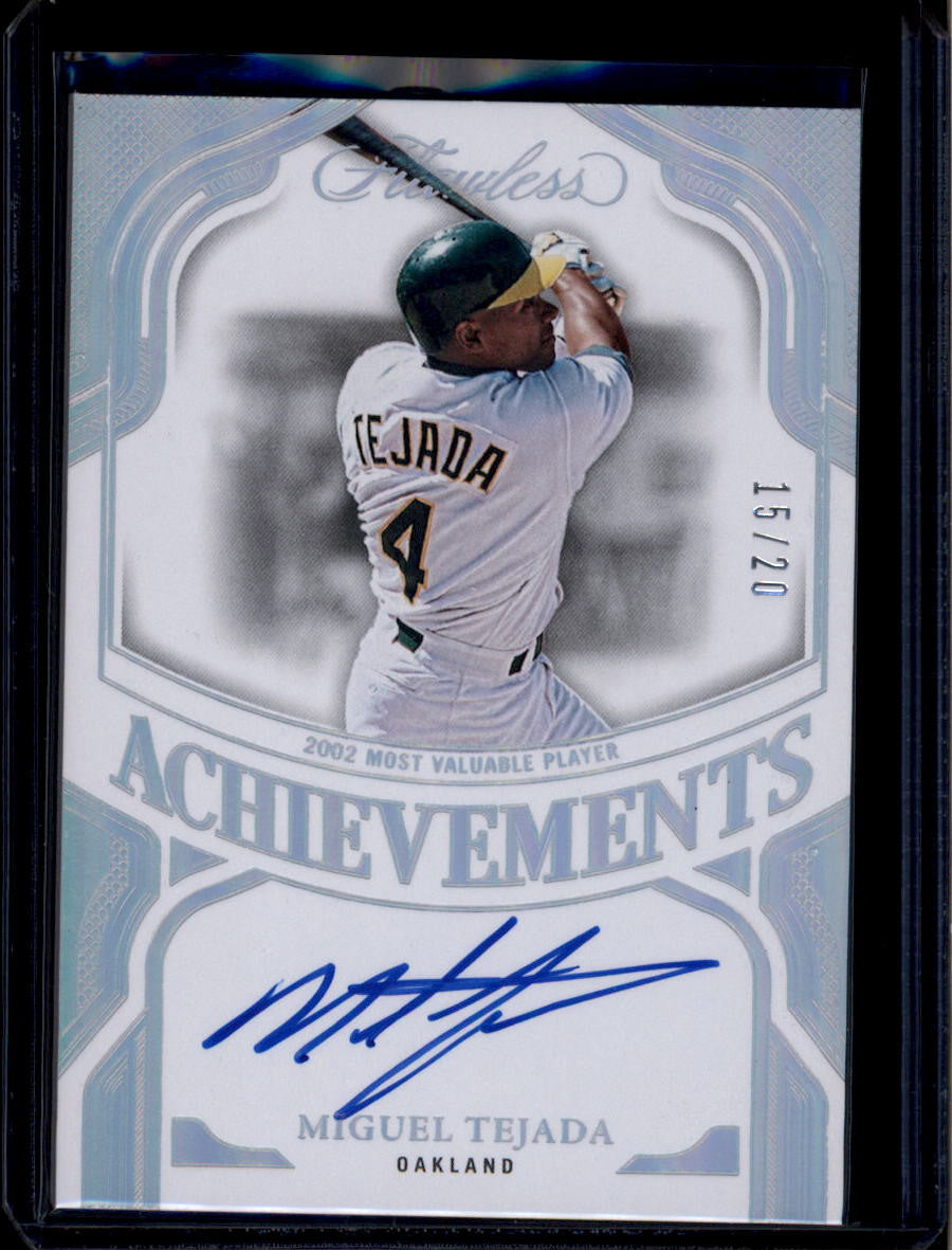 2025 Panini Flawless Flawless Achievements Signatures 1 Miguel Tejada Auto 15/20