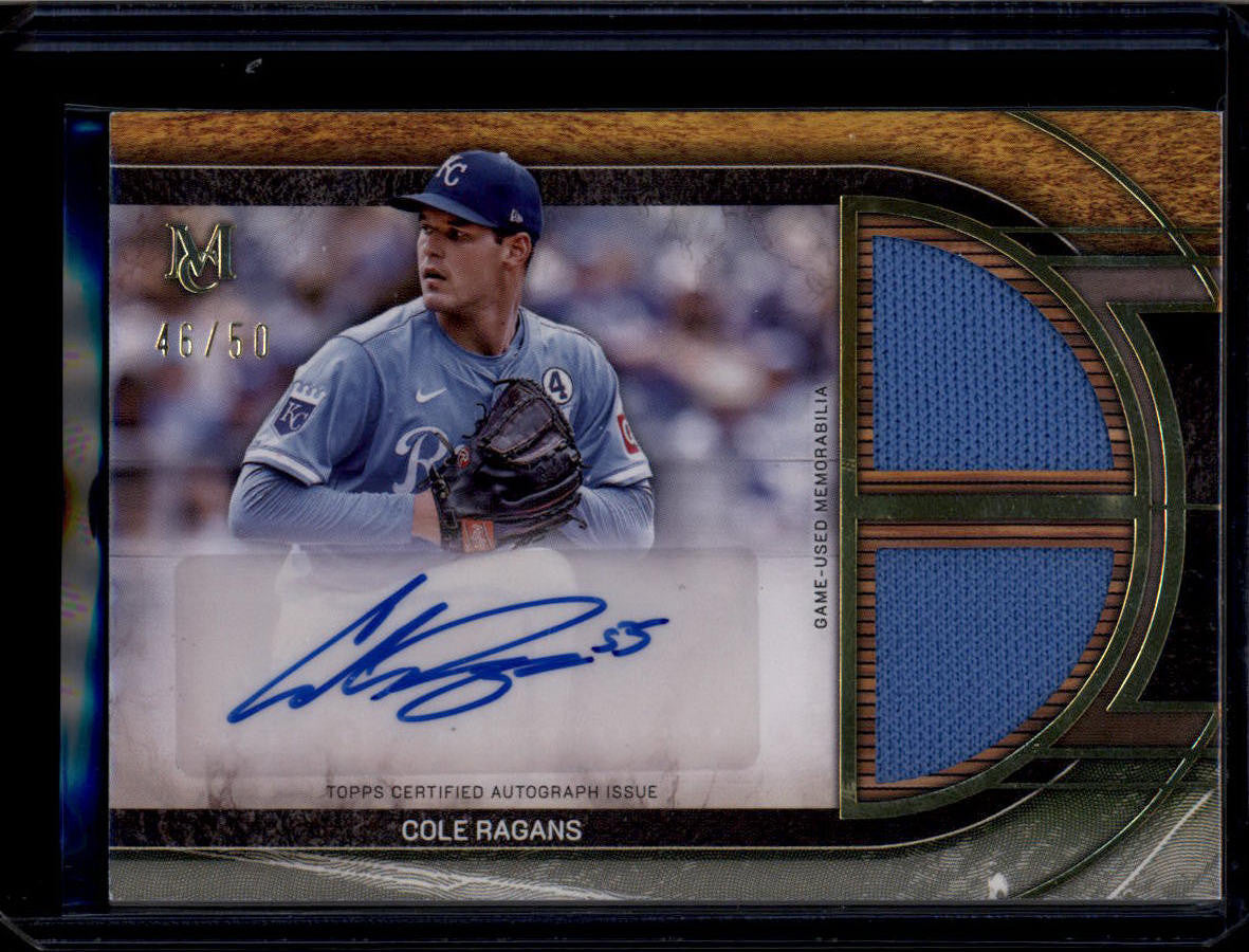 SOLD 184078 2025 Topps Museum Signature Swatches SPDRACRA Cole Ragans Dual Jersey Auto 46/50