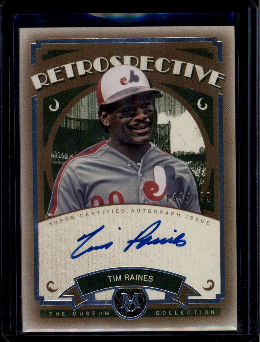 2025 Topps Museum Collection Retrospective Signatures Tim Raines Auto 141/149