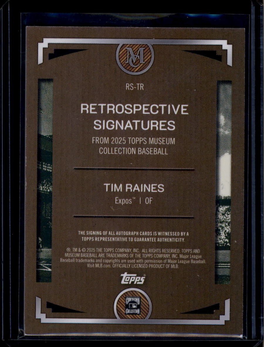 2025 Topps Museum Collection Retrospective Signatures Tim Raines Auto 141/149
