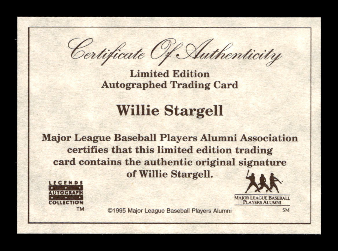 1996 Major League Players Alumni Legends Autographs NNO Willie Stargell Auto