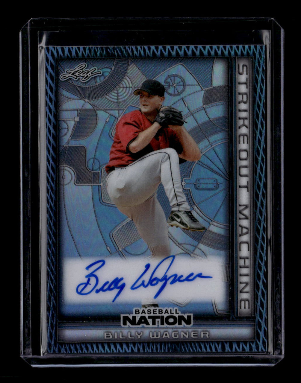2025 Leaf Baseball Nation Strikeout Machine Blue Prismatic Billy Wagner Auto 3/3