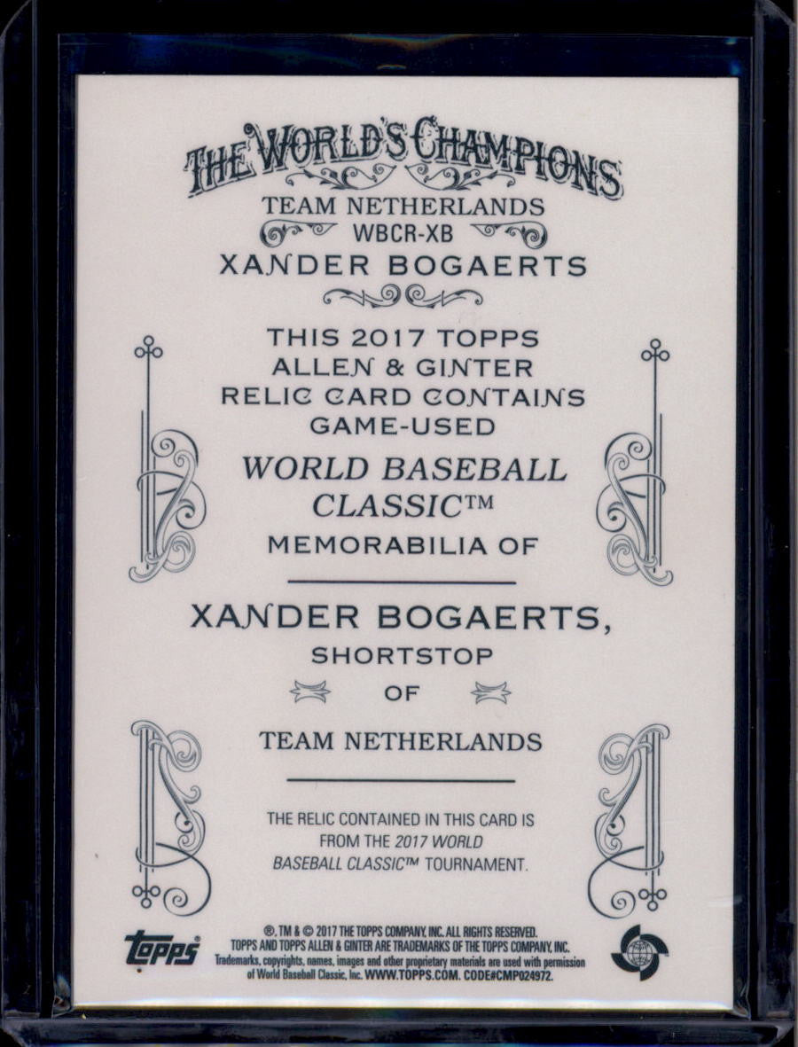2017 Topps Allen and Ginter World Baseball Classic Xander Bogaerts Jersey 98/99
