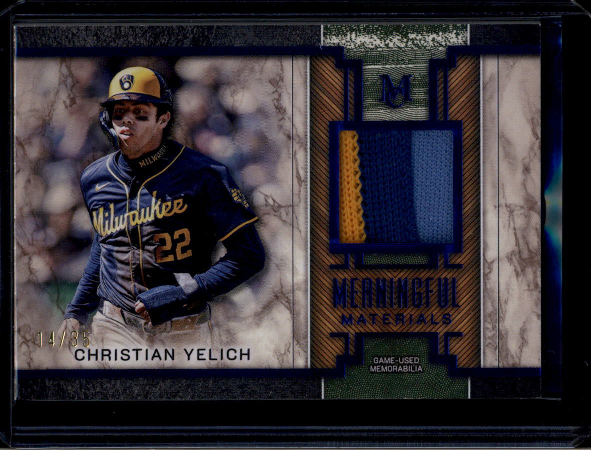 DELETE 184097 2025 Topps Museum Meaningful Material Sapphire MMRCY Christian Yelich Patch /35