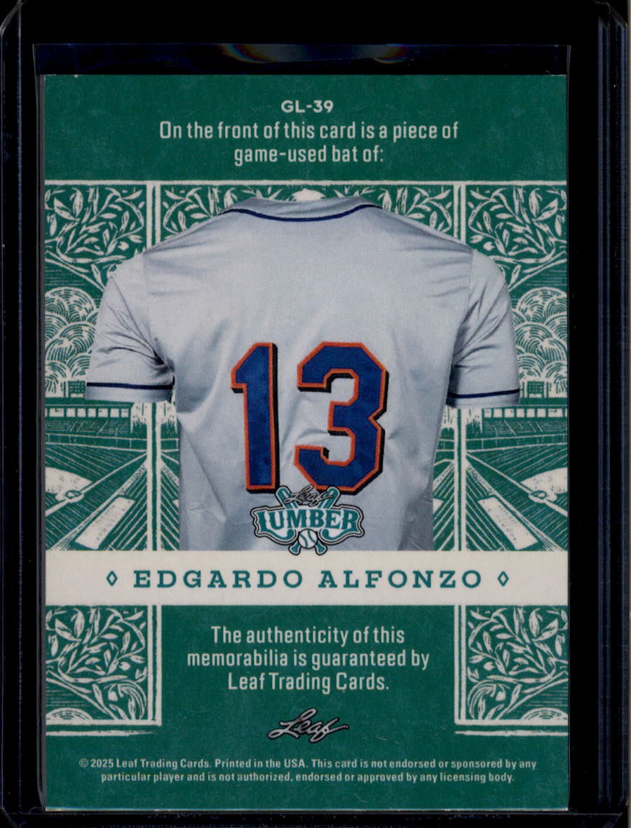 2025 Leaf Lumber Game Used Lumber Silver gl39 Edgardo Alfonzo Bat 1/2
