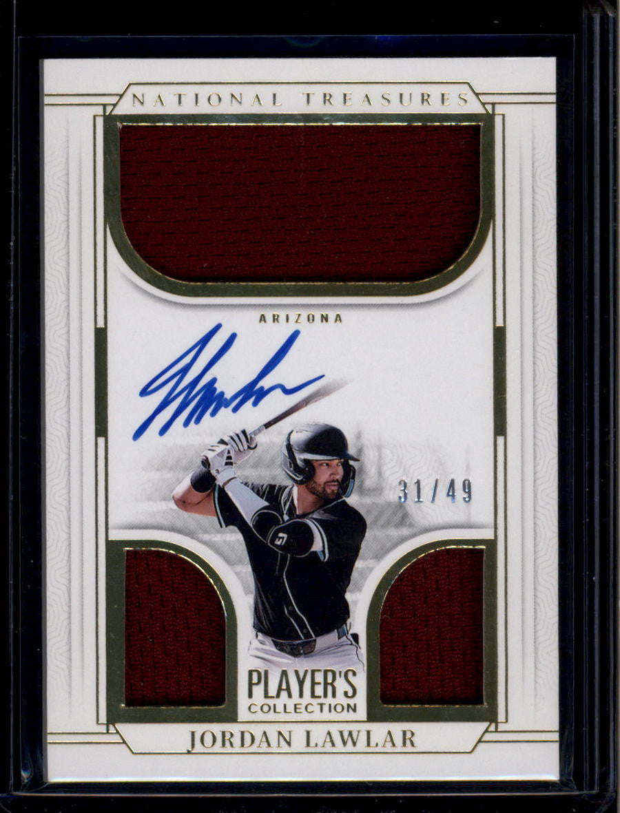 2025 National Treasures Player's Collection 3 Jordan Lawlar RC Jersey Auto 31/49