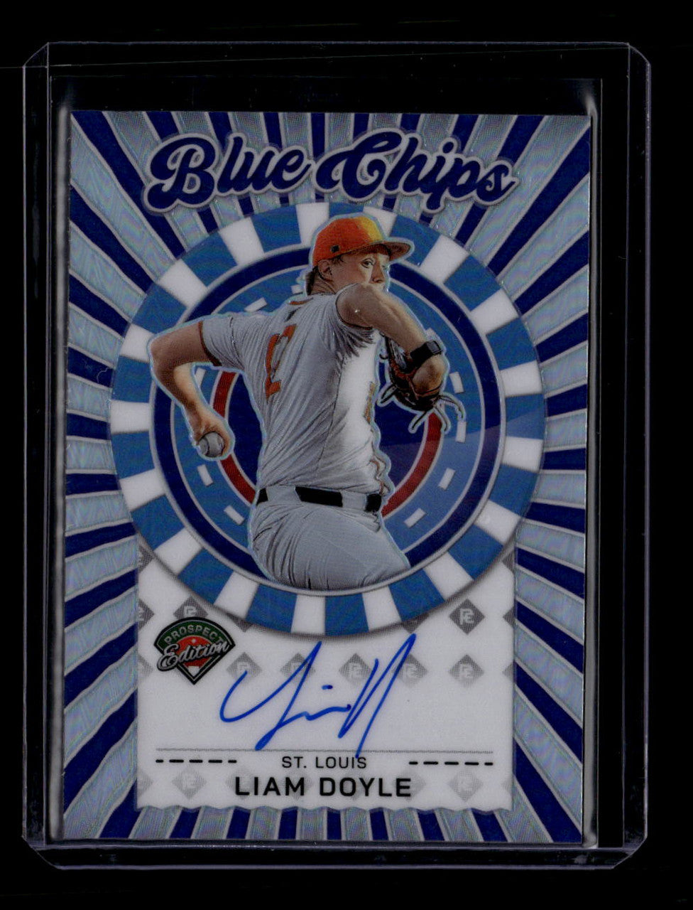 SOLD 184113 2025 Panini Prospect Edition Blue Chip Signatures 16 Liam Doyle Rookie Auto