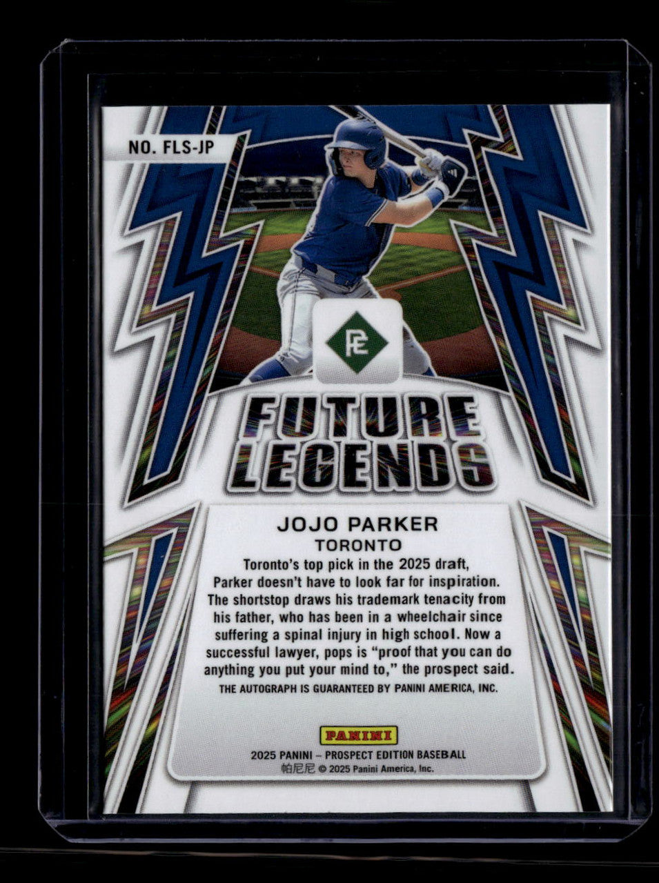 2025 Panini Prospect Edition Future Legends Signatures JoJo Parker RC Auto 418