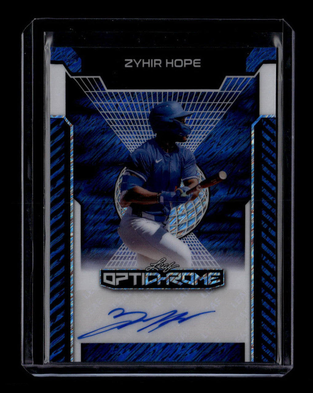 SOLD 184121 2025 Leaf Optichrome Blue Shimmer bazh1 Zyhir Hope Rookie Auto 1/3