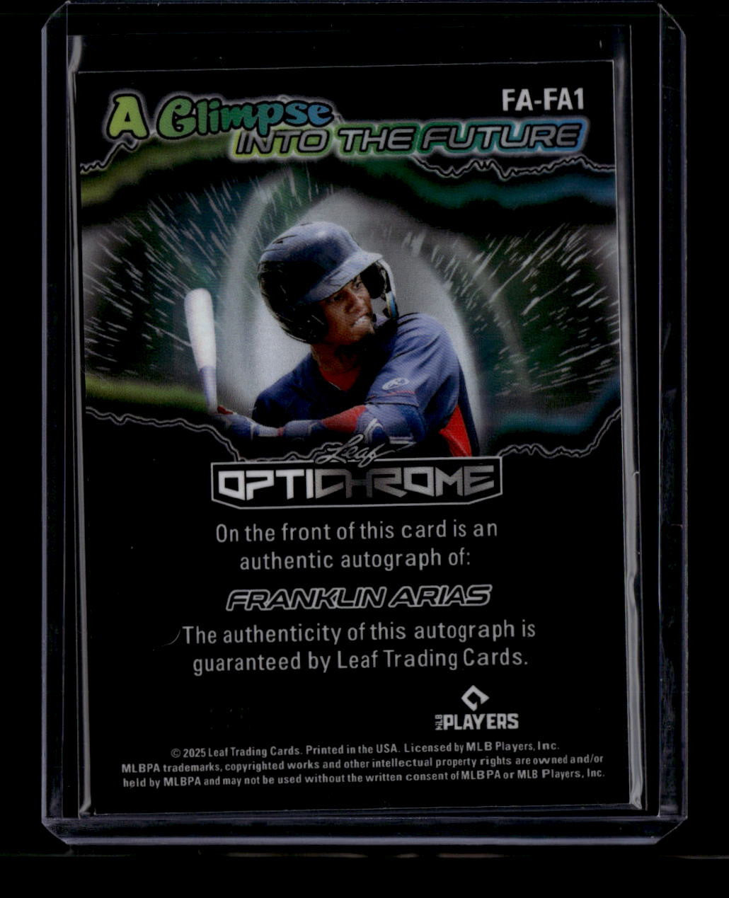 SOLD 184123 2025 Leaf Optichrome A Glimpse into the Future Green Franklin Arias RC Auto 5/6