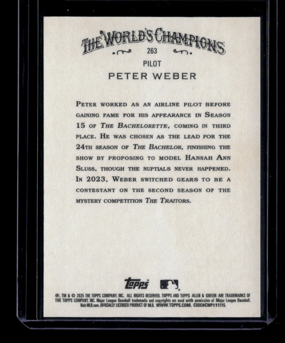 2025 Topps Allen and Ginter Gold Foil Filagree 263 Peter Weber 10/50