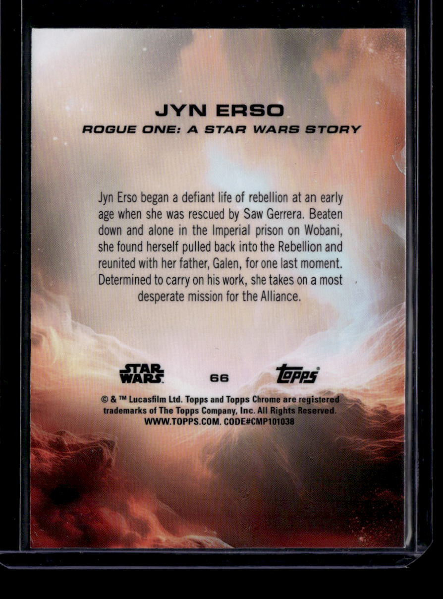 2025 Topps Chrome Star Wars Kashyyyk Green Refractor 66 Jyn Erso 97/99