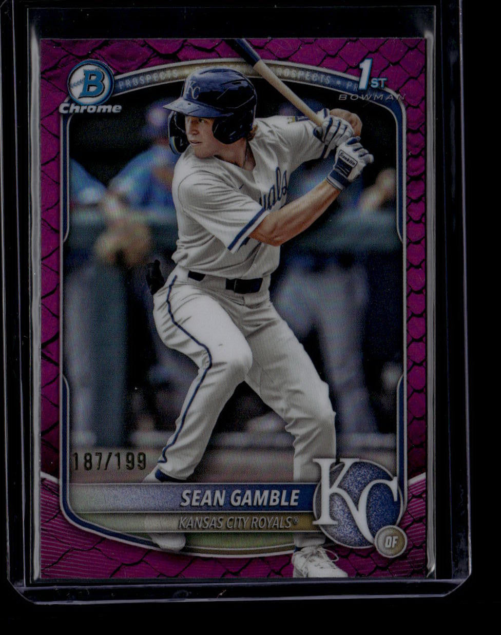 2025 Bowman Chrome Draft Fuchsia Reptillian Refractor Sean Gamble RC 187/199