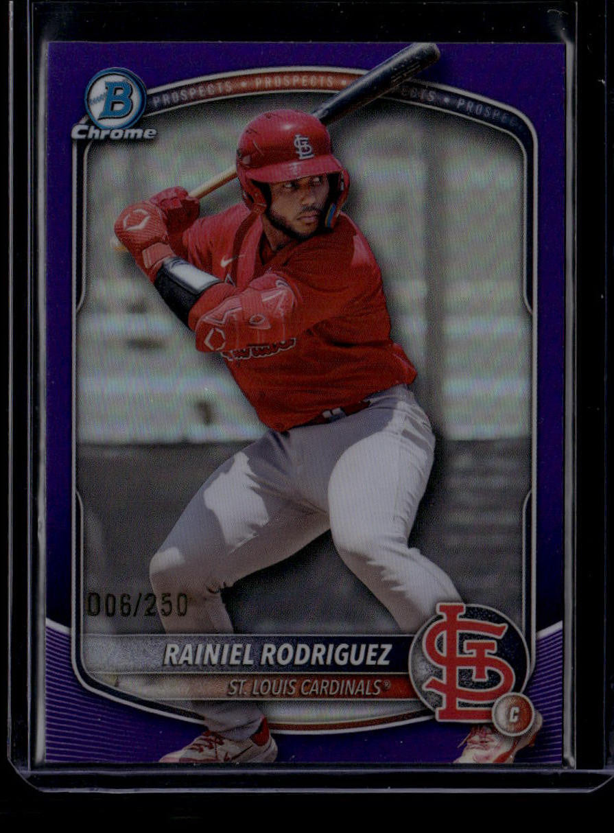 SOLD 184136 2025 Bowman Chrome Draft Purple Refractor bdc72 Rainiel Rodriguez Rookie 6/250