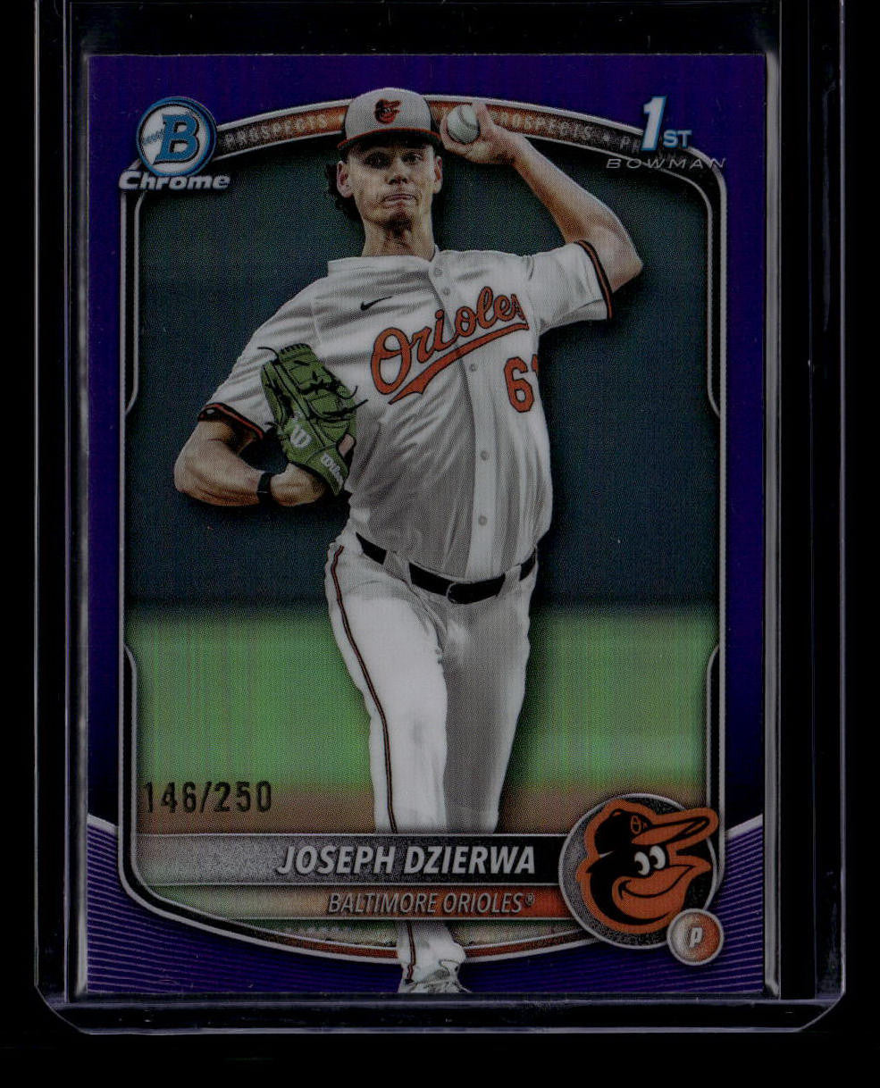 SOLD 184137 2025 Bowman Chrome Draft Purple Refractor bdc186 Joseph Dzierwa Rookie 146/250