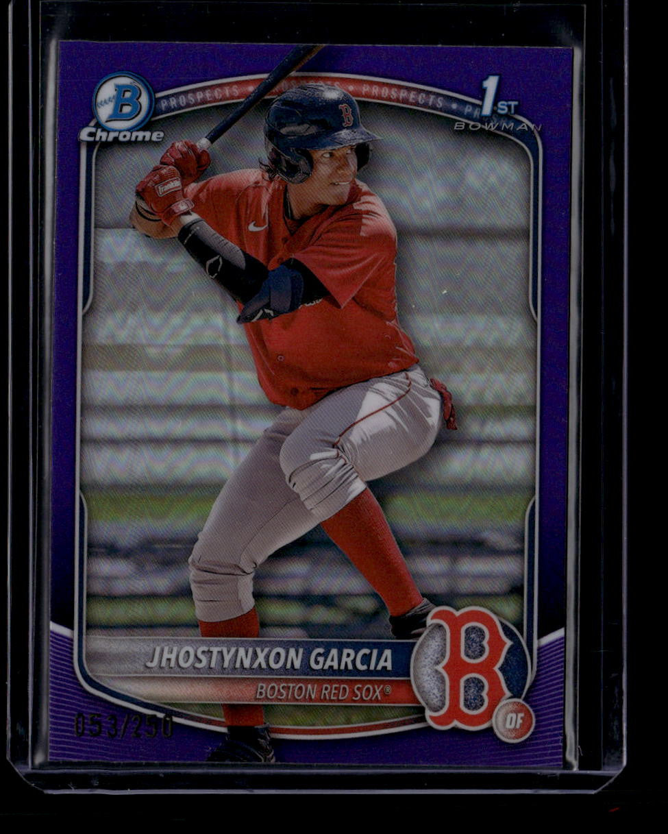 2025 Bowman Chrome Prospects Purple Refractor bcp43 Jhostynxon Garcia RC 53/250