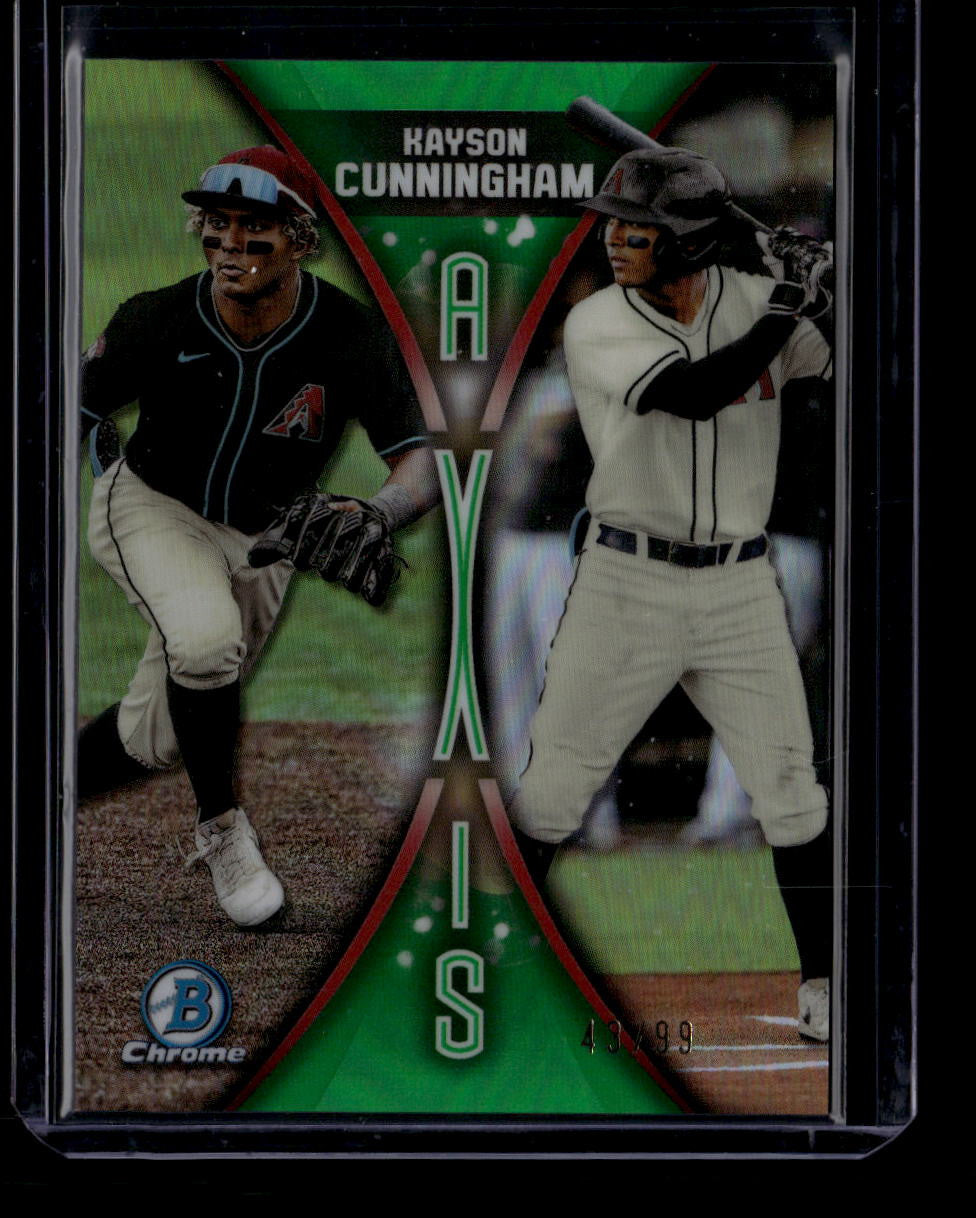2025 Bowman Chrome Draft Axis Green Refractor Kayson Cunningham Rookie 43/99