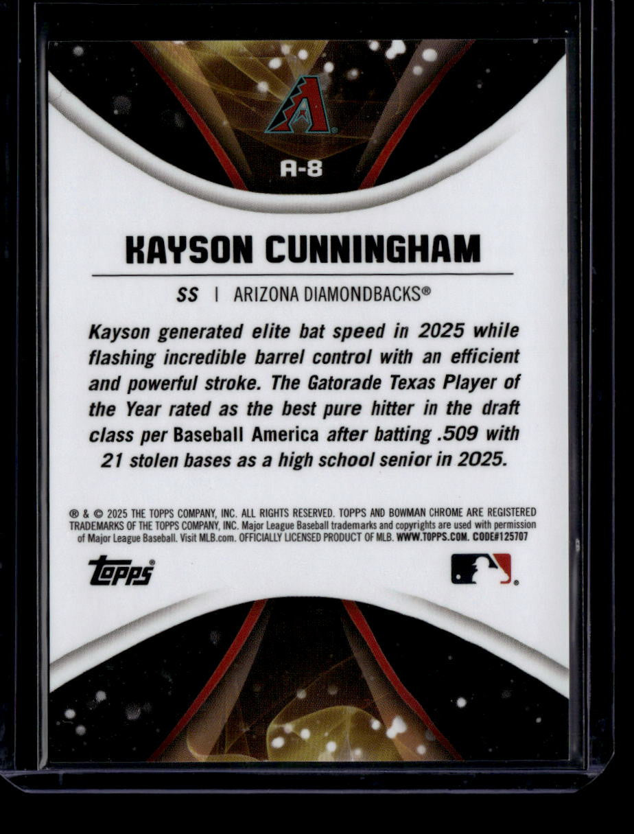 2025 Bowman Chrome Draft Axis Green Refractor Kayson Cunningham Rookie 43/99
