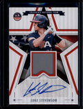 SOLD 184143 2025 USA Baseball Stars and Stripes Materials 46 Luke Stevenson RC Jersey Auto