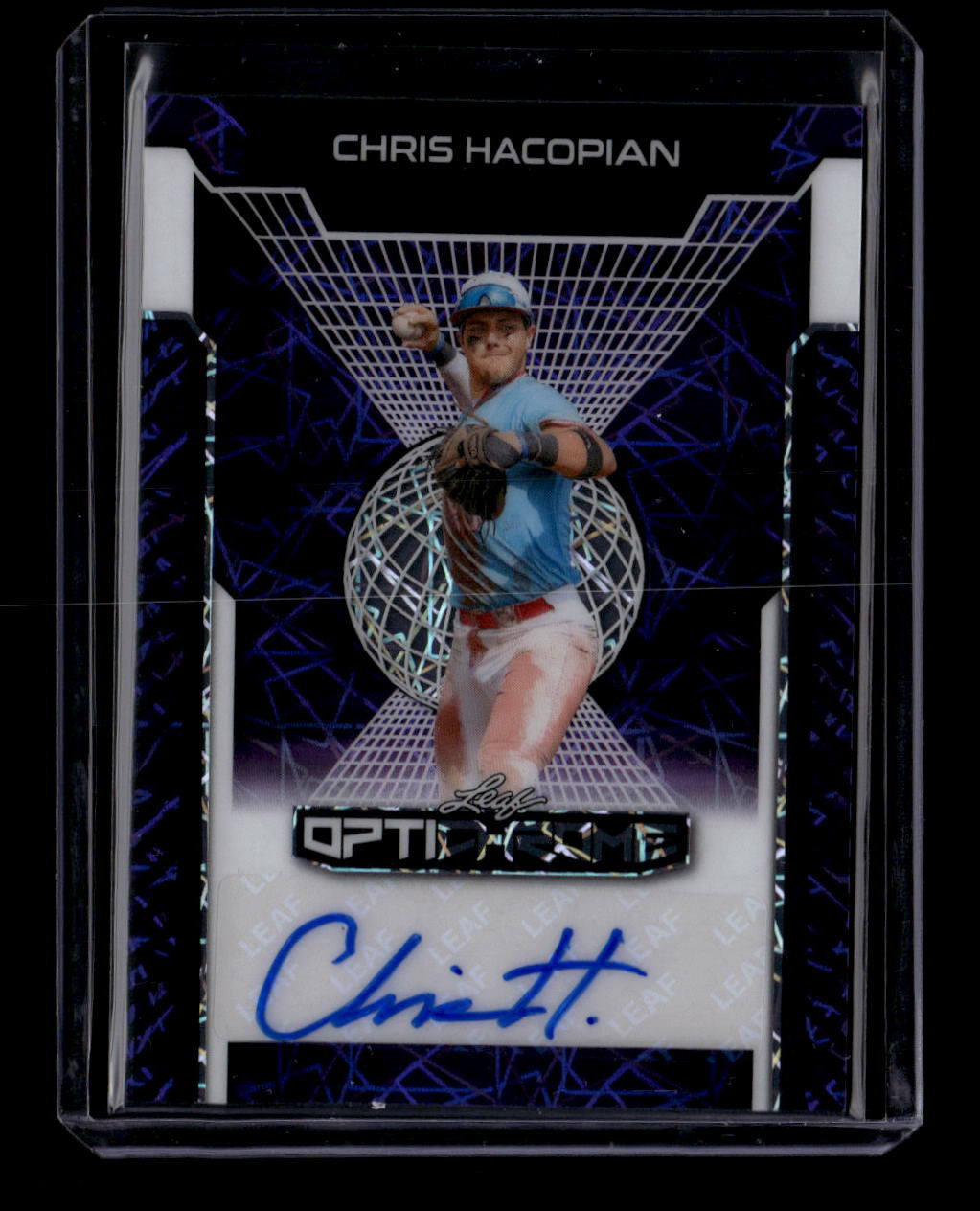 2025 Leaf Optichrome Purple Lazer bach1 Chris Hacopian Rookie Auto 1/5