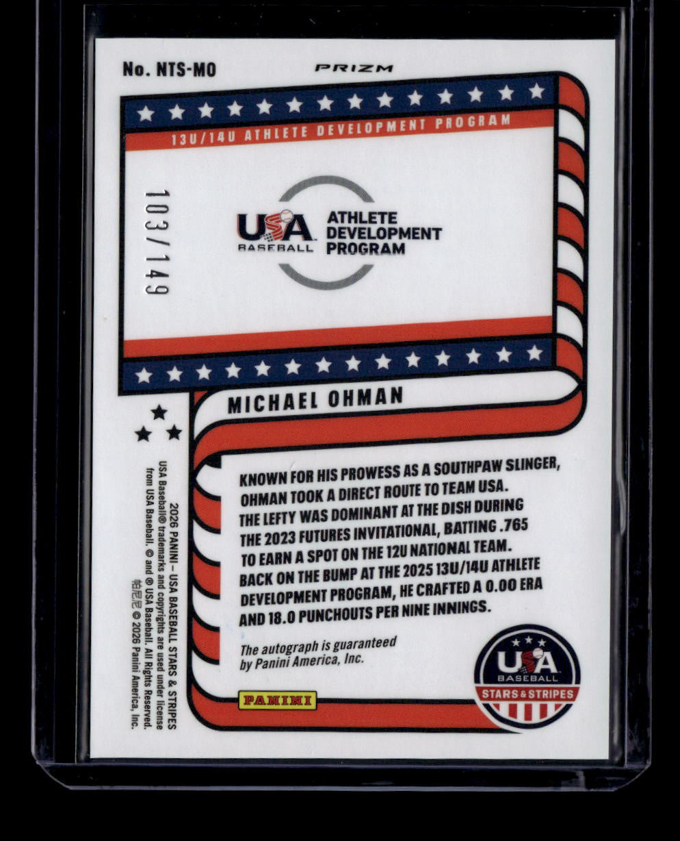 2026 USA Stars and Stripes National Team Signatures Michael Ohman RC Auto /149