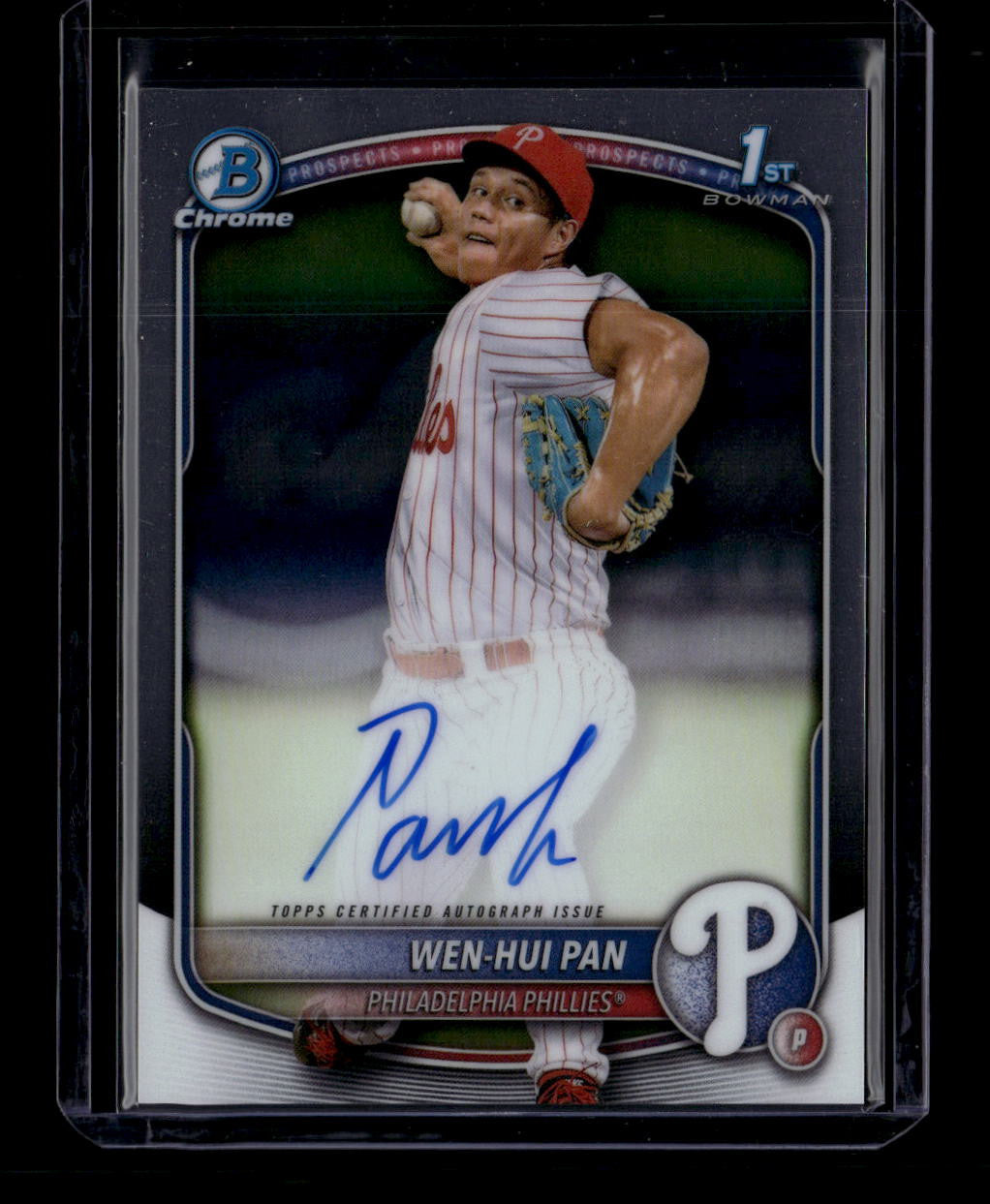 SOLD 184158 2025 Bowman Chrome Prospect Autographs CPAWP Wen-Hui Pan Rookie Auto