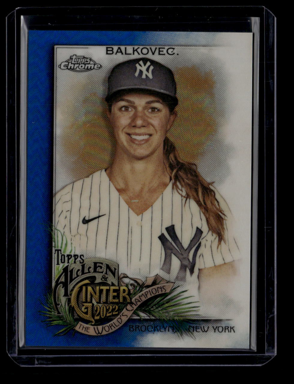 SOLD 184167 2022 Topps Allen and Ginter Chrome Blue Refractor 213 Rachel Balkovec RC 21/150