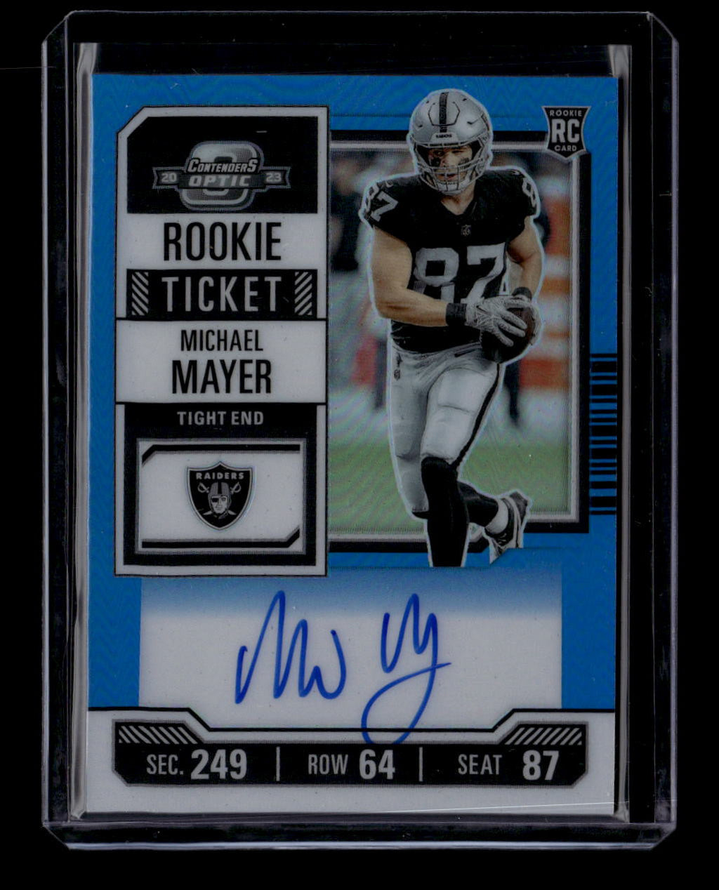 SOLD 184174 2023 Panini Contenders Optic Teal 125 Michael Mayer Rookie Auto 75/99