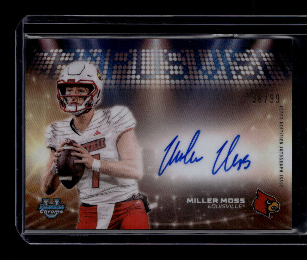 2025 Bowman Chrome U Campus Visit Autographs Refractor Miller Moses RC Auto /99