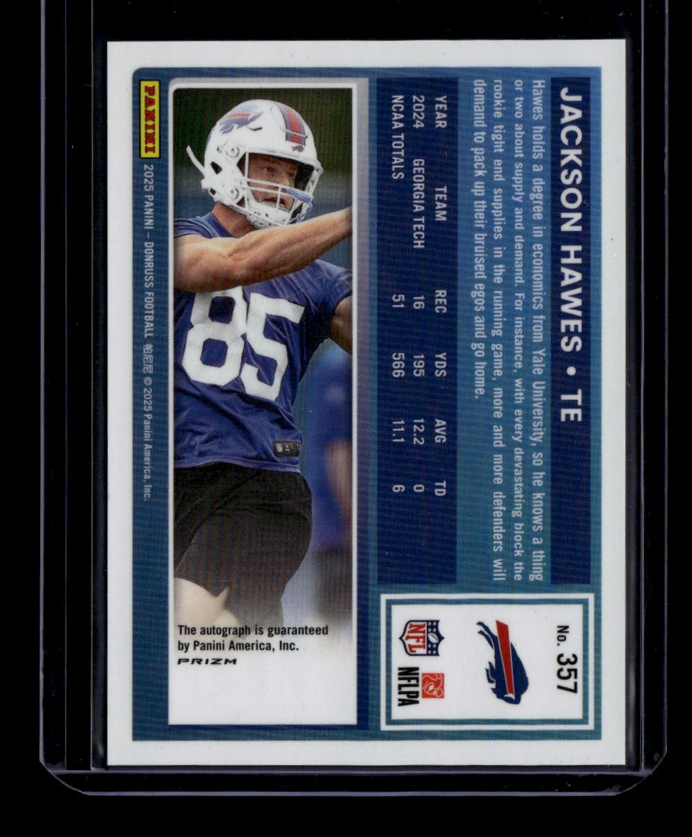 2025 Donruss Optic Rated Rookies Preview Autographs 357 Jackson Hawes RC Auto