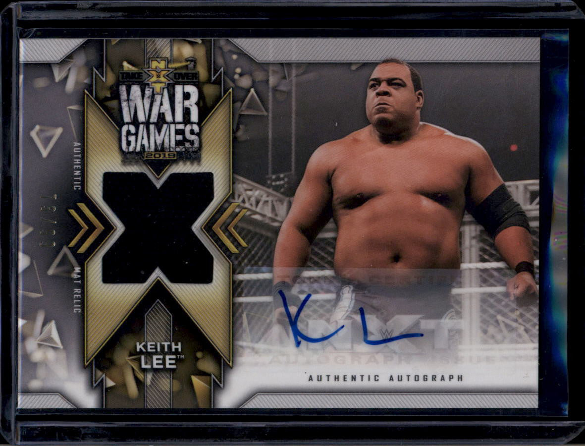 2020 Topps WWE NXT Autographed Mat Relics MRAKL Keith Lee Mat Auto 73/99