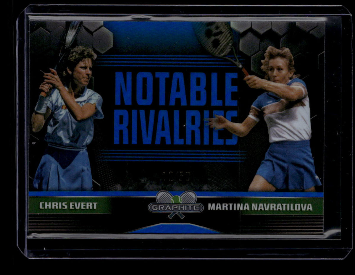 2024 Topps Graphite Notable Rivalries Blue Refractor NREN Evert Navratilova /50
